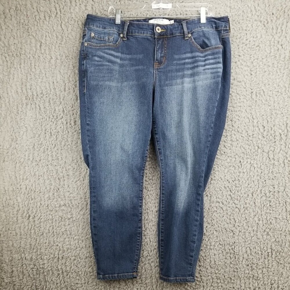 Torrid Jeans Womens 16 Blue Ankle Cropped Stretch Slimming